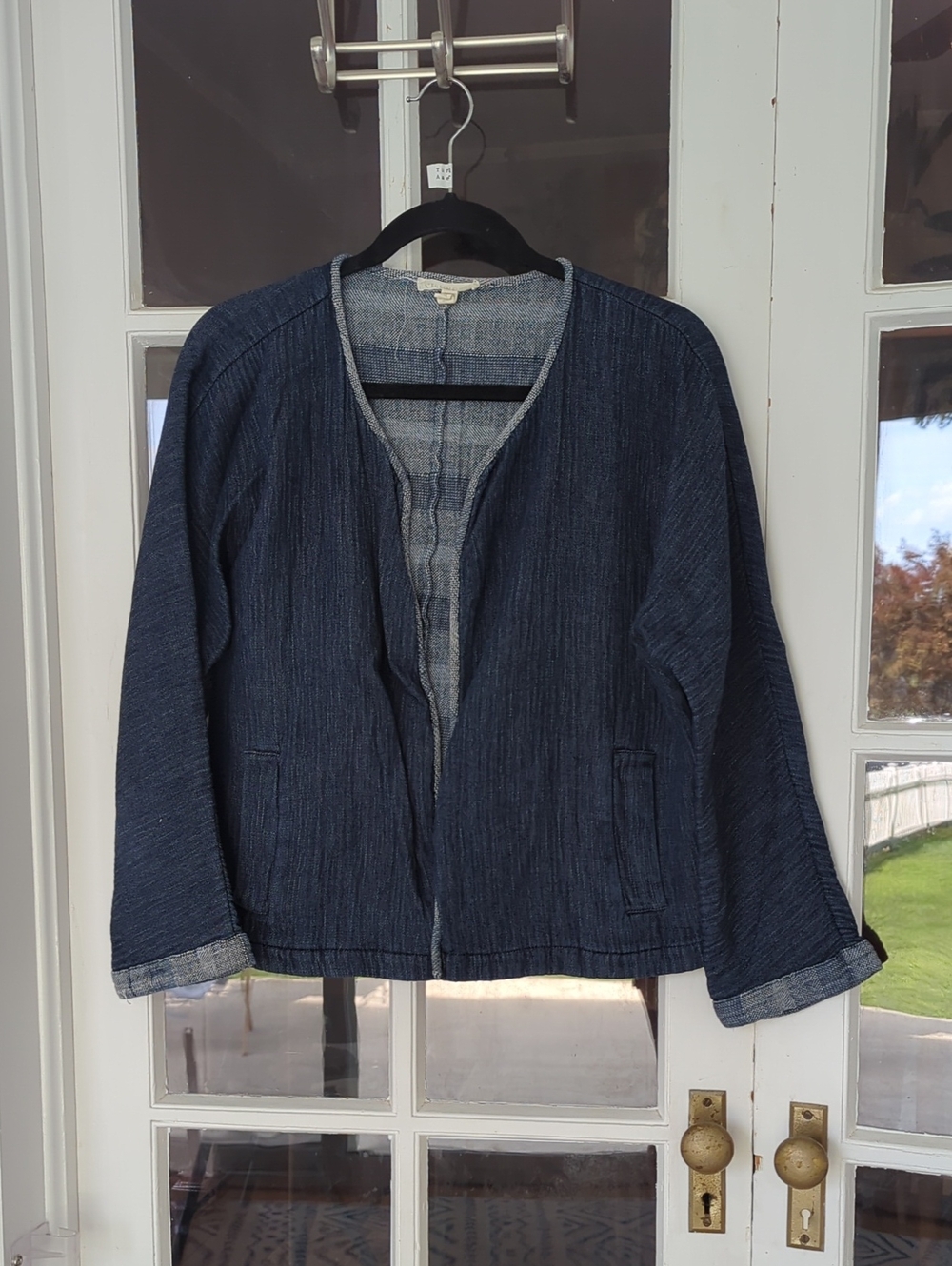 Eileen Fisher - Open-Front Women's Jacket - Organic Cotton Denim